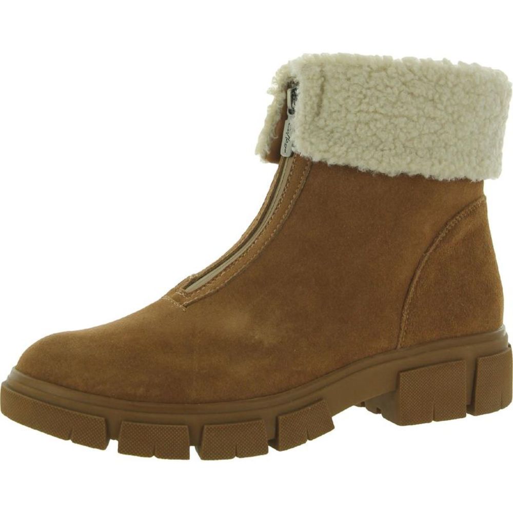 Aqua College Womens Perla Tan Suede Winter Zipper Ankle Boots Shoes NWOB - Picture 4 of 6